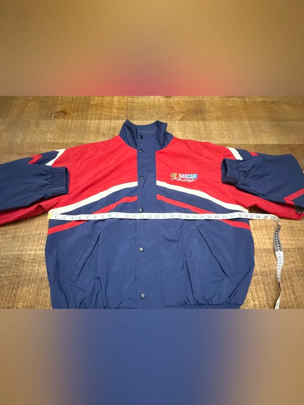 Vintage 90s Men's NASCAR Red & Navy Windbreaker Jacket